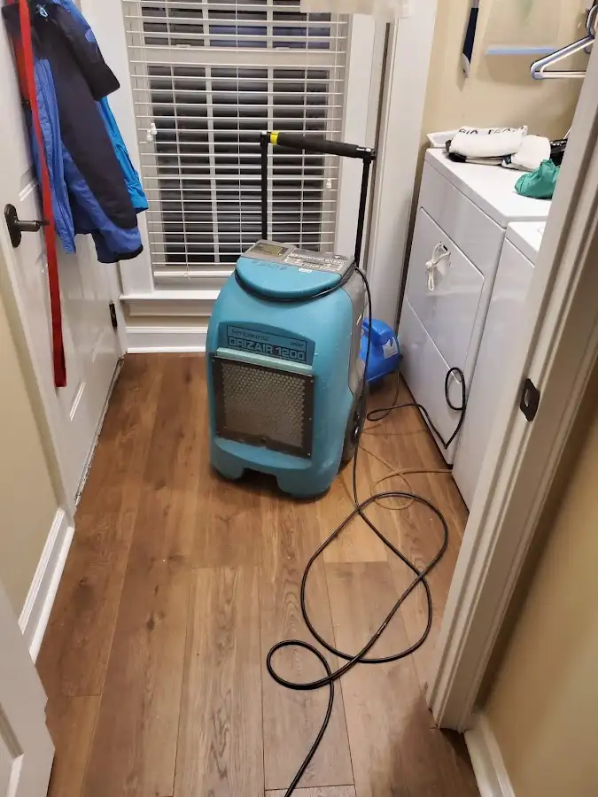 Commercial dehumidifier deployed for Flood Damage Cleanup in Clinton